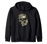 T-Shirt mit floralem Totenkopf-Motiv, Halloween-Motiv Kapuzenjack