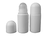JIHUOO 4 Stück 50ml Kunststoff Leer Roller Flaschen Roll On Flaschen Aromatherapie Flaschen mit Rollenkug
