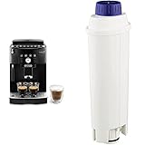 De'Longhi Magnifica S Smart ECAM 230.13.B Kaffeevollautomat mit Milchaufschäumdüse,2-Tassen-Funktion, Schwarz & De'Longhi Original Wasserfilter DLSC002, Zubehör für De'Longhi Kaffeevollautomaten, weiß