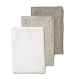 3-er Pack Leinen Geschirrtücher - Leinentücher - Grubentuch - Geschirrhandtücher - Küchentücher - Farbe Weiß-Natur-Hell Natur/Varvara Home 1334