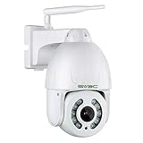 5MP Überwachungskamera Außen SV3C PTZ IP Kamera Outdoor mit 360°/120° Schwenkbar, Mensch Bewegungsmelder, Automatische Verfolgung, Farb-/IR-Nachtsicht, 2-Wege-Audio,SD-Kartenslot, IP66 & Fernzug