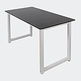 Schreibtisch 120x60x70cm Schwarz MDF & Eisen mit justierbaren Tischfüß