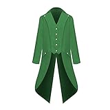 Herren Steampunk Frack Mantel Gothic Gehrock Mittelalter Jacke Vintage Viktorianischen Cosplay Kostüm Smoking Jacke Uniform Bühne Hochzeit Halloween Karneval Weste Jacke Waistcoat Waffenrock