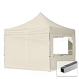 TOOLPORT Faltpavillon Faltzelt Pavillon 3x3m - 4 Seitenteile Aluminium 32mm Partyzelt PES300 100% wasserdicht C