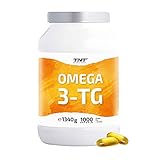 TNT Omega 3 Kapseln Hochdosiert • Fischöl mit EPA & DHA ohne Zusätze • Laborgeprüft (1000 Kapseln Plus)