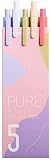 Kaco Soft Touch Druck-Gelschreiber, Morandi II farbige Tintenminen, 0,5 mm, extra feine Spitze, 5 Stück