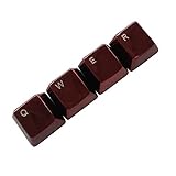 Tastatur Red Metal Keycaps QWER Keyset Profil MX Key Caps for MX-Schalter Mechanische Gaming Keyboards (Color : Red QWER)