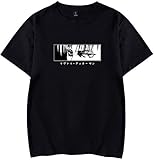 EMLAI Herren T-Shirt Attack On Titan Levi Eren Mikasa Druck Kurzarm Top (XL,0-Schwarz-Levi-1-Augen)