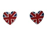 Ausgefallene Ohrringe Ohrstecker Stecker Union Jack England Flagge Herz 2539