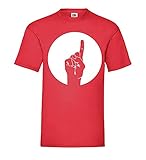 erhobener Zeigefinger im Kreis Männer T-Shirt Rot M