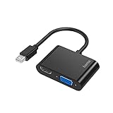 Hama MiniDisplayPort auf VGA und HDMI Adapter, 4K Ultra HD, Full HD (2in1 Adapter mit Mini Display Port Stecker, HDMI Buchse und VGA Buchse zum Anschluss von PC, Laptop, Tablet an Monitor, TV, Beamer)