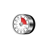 Küchentimer Aus Edelstahl Mit Magnet, Mechanischer Timer Für Gekochte Eier, Hausaufgabenerinnerung, Lernen, Runder Küchentimer, Einfach Und Bequem,Weiß