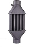 Abgaswärmetauscher Warmlufttauscher Rauchgaskühler 130mm schwarz Rauchrohr Ofenrohr Kaminrohr Energie sparen Leichte Reinigung Einfacher Einbau Abgasrohr 5 Rohre Dämpfer aus Stahlb