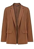 Sublevel Damen Blazer klassisch Office-Blazer Business-Jacke Brown L/XL