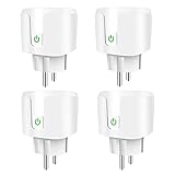 XINGHE Smart Plugs, WiFi Bluetooth Smart Socket Outlet arbeitet mit Alexa Google Home, Remote Control Smart Outlet mit Timer-Funktion, 2,4 GHz-Netzwerk, 4-Packung