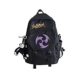 BINGLI Genshin Impact Anime Rucksack Schule Bookbag Laptop Studententasche 3D Gedruckte Oxford wasserdichte HüLle Mit USB-Aufladung Reise-Outdoor-T