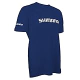 SHIMANO Short Sleeve Cotton Tee Fishing Gear, Royal Blue, M