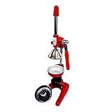 Uzman Profi Orangenpresse, Saftpresse aus Gusseisen und Edelstahl, Entsafter, Orangen, Granatapfel Saft Zitruspresse, Küchenhelfer Orangenpressen (ROT)