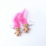 SALAN Russland Troll Puppe Ohrhaken Retro Nostalgisch Süße Hässliche Puppe Lustige Seltsame Neuheit Ohrring Hip Hop Übertreiben Haar Seltsam Baby Kreativer Schmuck