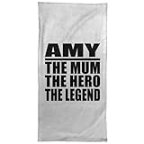 Designsify Amy The Mum The Hero The Legend - Hand Towel 15x30 Zoll Weiche Handtuch Kür Kochen - Geschenk zum Geburtstag Jahrestag Weihnachten Valentinstag