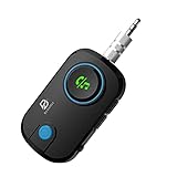 ByDiffer Bluetooth 5.0 Adapter Transmitter Empfänge, 2 Kopfhörer und Mobiltelefone gleichzeitig koppeln, 3-in-1 3,5mm Aux Audio Sender/Receiver für TV/Auto/Heim-Soundsy