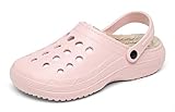 SEEROL Herren Damen Gefütterte Clogs Winter Hausschuhe Warme und Fuzzy Hausschuhe Komfort Schlupfschuhe Verstellbar, rose, 38/40 EU