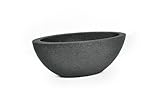 Unbekannt Pflanzschale Flower oval, anthrazit, ca. 52x23x20 cm, Füllvolumen ca. 10