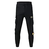 D-Rings Herren Modischer Plus Size Lockerer Trainingsanzug mit gebundenen Füßen Hosen Hosen Herren Cargohose Lang Cargo Hose mit Vielen Taschen Freizeithose Jogginghose Regular Fit Arb