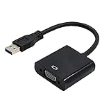 Sraeriot Usb 3.0 Bis Vga Adapter Kabelwandler Multi Display Monitor External Für Pc Laptop Windows Black Tv Zubehör Adapterkab