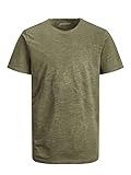 JACK & JONES Herren Kurzarm T-Shirt JjeAsher Rundhalsausschnitt Basic, Farbe:Grün, Größe:M