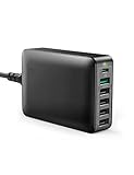 USB C Ladegerät, iSmart 60W 6-Port Desktop USB Ladestation mit 30W Power Delivery und 18W QC 3.0 USB C Netzteil für iPhone 13 12 11 Pro Max XS X, iPad Pro Air Mini, MacBook Air, Galaxy S20 S20+