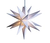 3D LED Stern Ø 8 cm Weihnachtsstern Batterie Ministern Innen Kunststoff Stern klein Leuchtstern Deko für innen Indoor von Dekowelt (Weiß)