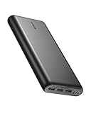 Anker PowerCore 26800mAh Power Bank Externer Akku mit Dual Input Ladeport, Doppelt so Schnell Wiederaufladbar, 3 USB Ports für iPhone XR/XS/X / 8 / 8Plus / 7, Samsung Galaxy und weitere (Schwarz)