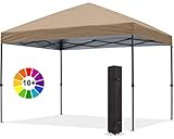 ABCCANOPY 3x3M Pavillon wasserdicht stabil Pop-Up Gartenpavillon Festival Sonnenschutz,Khak