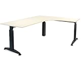 Winkelschreibtisch rechts Computertisch Eckschreibtisch 180 x 160 cm Ahorn E