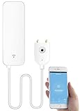 Luminea Home Control Wassermelder Alexa: WLAN-Wassermelder, externer Sensor, App, bis 2 Jahre Batterie-Laufzeit (Wasserstandsmelder)