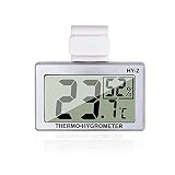 HY-2 Hochpräzises hängendes Thermometer und Hygrometer Digitalanzeige Temperatur- und Feuchtigkeitsmessung für kletternde Haustiere im Gewächshaus [Inklusive Knopfbatterie]