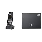 Gigaset E630HX - Schnurloses DECT-Telefon zum Anschluss an vorhandene DECT-Basis - Mobilteil mit Ladeschale - Vibration, Schwarz & DECT Basisstation GO Box 100