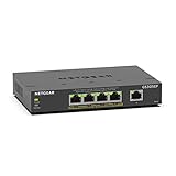 NETGEAR 5 Port Gigabit Ethernet Smart Managed Plus PoE Switch (GS305EP) – mit 4 x PoE+ @ 63 W, Desktop-/Wandhalterung