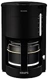 Krups F30908 ProAroma Filterkaffeemaschine mit Glaskanne | 1,25L Füllmenge | 10-15 Tassen | 1050W | Schw