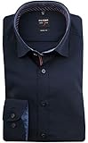 OLYMP Level Five Body fit Hemd extra Langer Arm mit Besatz Nachtblau Größe 44