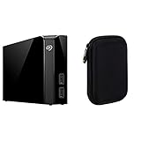 Seagate Backup Plus HUB, 8 TB, Externe Festplatte mit 2-Fach USB Hub, 3.5 Zoll, USB 3.0, PC, Notebook & Mac, Modellnr.: STEL8000200 & Amazon Basics Schutzhülle für Externe Festp