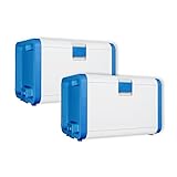 smarty - Aufbewahrungsbox mit Deckel und Rollen 95 Liter - stapelbar & wetterfest mit Clips - Premium Kunststoff-Box zur Aufbewahrung - Made in Italy (Blau, x2)