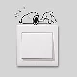 2X Niedliche Home Snoopy in ein Nickerchen Schöne Muster Licht Schalter/Steckdose Aufkleber Schalter/Steckdose Dekoration Vinyl Decor Aufkleber Schalter/Steck