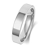 18 Karat (750) Weißgold 4mm Flach Court Form Herren/Damen - Trauring/Ehering/Hochzeitsring WJS1516318KW