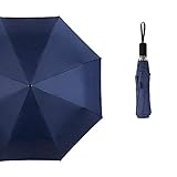 XJYJF Faltende Regenschirm-Reise-Regenschirm mit 8 verstärkten Fiberglas Rippen Winddichte Sonnenblock Regenschutz Winddicht Regenschirm-Reise-Regenschirm ，Sonnenschutz (Color : Blue, Size : Free)