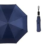 XJYJF Faltende Regenschirm-Reise-Regenschirm mit 8 verstärkten Fiberglas Rippen Winddichte Sonnenblock Regenschutz Winddicht Regenschirm-Reise-Regenschirm ，Sonnenschutz (Color : Blue, Size : Free)