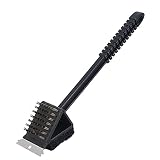 DASNTERED 3-in-1-Grillbürste, Reinigungswerkzeug, Grilldrahtbürste für Grill, Küchenschaufel, Edelstahl-Grillrostreiniger, Grillzubehör (schwarz)