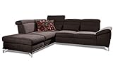 CAVADORE Polsterecke Capri / Ecksofa mit Ottomane links, Bettfunktion & Stauraum / Inkl. Sitztiefenverstellung, verstellbaren Kopfteilen & Armteilfunktion / 274 x 85-103 x 230 / Flachgewebe: B