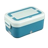 N / B Elektrische Lunchbox, tragbarer Lebensmittelwärmer, Mini-Reiskocher, 304 Edelstahlbehälter, mit Besteck und Tragetasche, für den Einsatz im Büro, im Freien oder in der S
